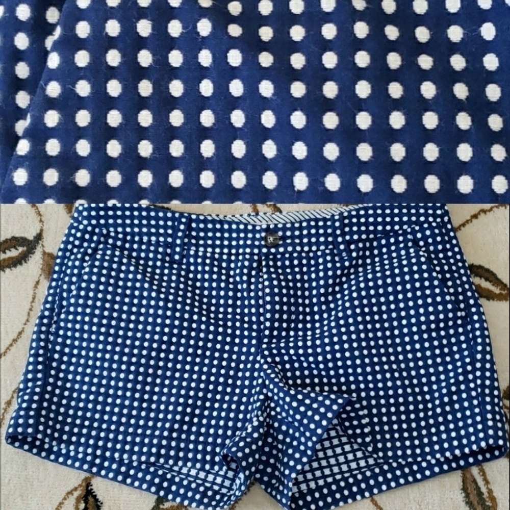 Merona Midrise Blue with White Polka Dots Short, Size 8